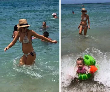 Carrie Bickmore pregnant bikini