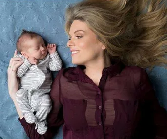 Erin Molan and baby Eliza