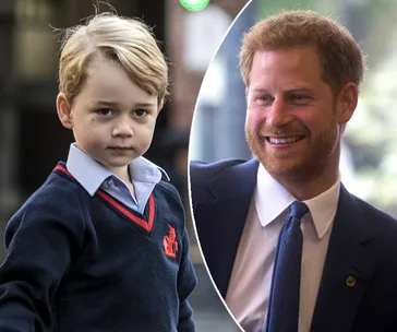 A young boy in a school uniform and a smiling man in a suit are shown side by side.