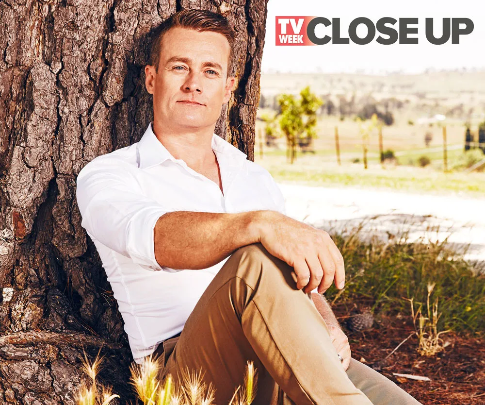 TV Week Close Up cover featuring a person sitting against a tree in a relaxed outdoor setting.