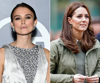 Two women in separate portraits; one in a glittery dress, and the other in a casual jacket.