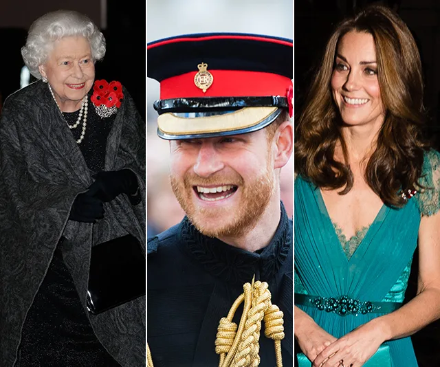 Three people smiling, including a person in military uniform, an elderly individual, and a woman in a green dress.
