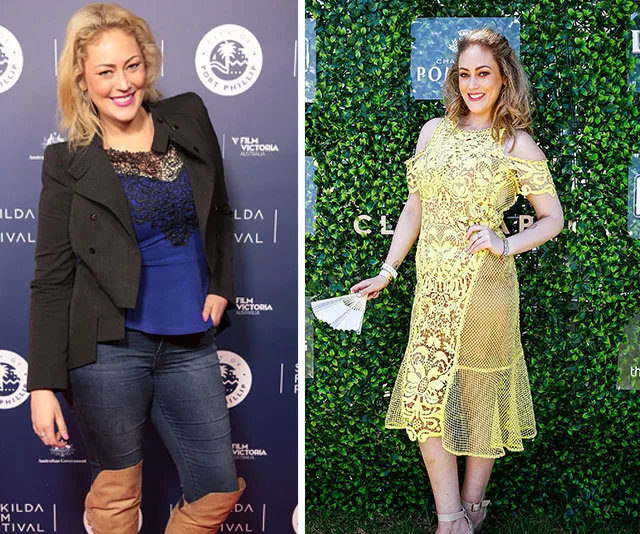 Clare Verrall, before and after weight loss, at events in stylish outfits, showcasing transformation.