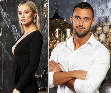 Two "Married at First Sight" participants side by side; a woman in black and a man in a white shirt.
