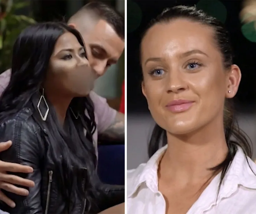 Participants from "Married at First Sight" in a tense moment; the woman on the left is being consoled.