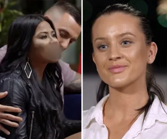 Participants from "Married at First Sight" in a tense moment; the woman on the left is being consoled.