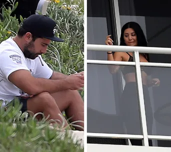 Two individuals smoking separately: one seated on grass, another on a balcony.