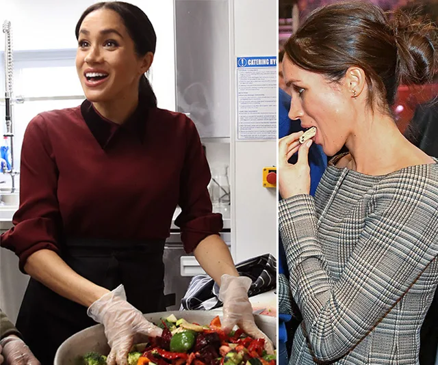 Two women: One preparing salad, the other eating a snack, highlighting healthy food choices.