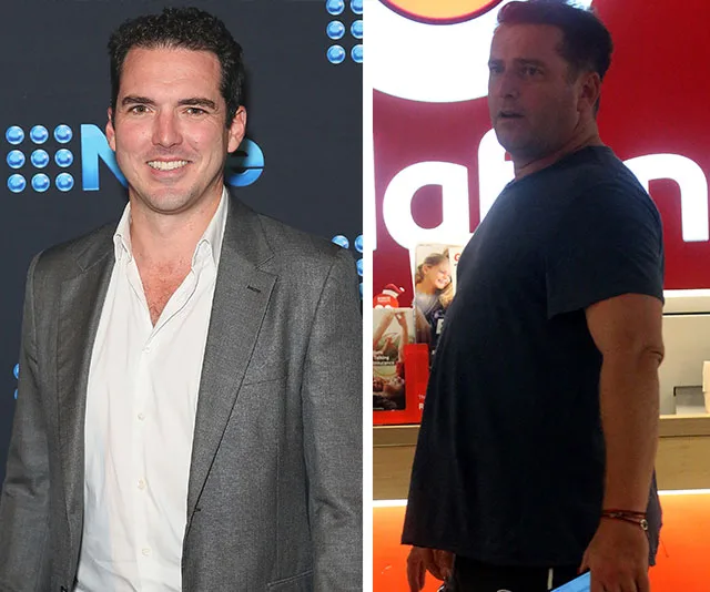 Two men are pictured; one in a suit at an event, the other casually dressed near a store counter.