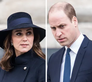 Two people in formal attire, one wearing a hat and coat, the other in a suit and tie, outdoors.
