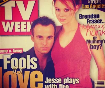 Cover of TV Week featuring two cast members of "Home and Away" with the headline "Fools for Love."