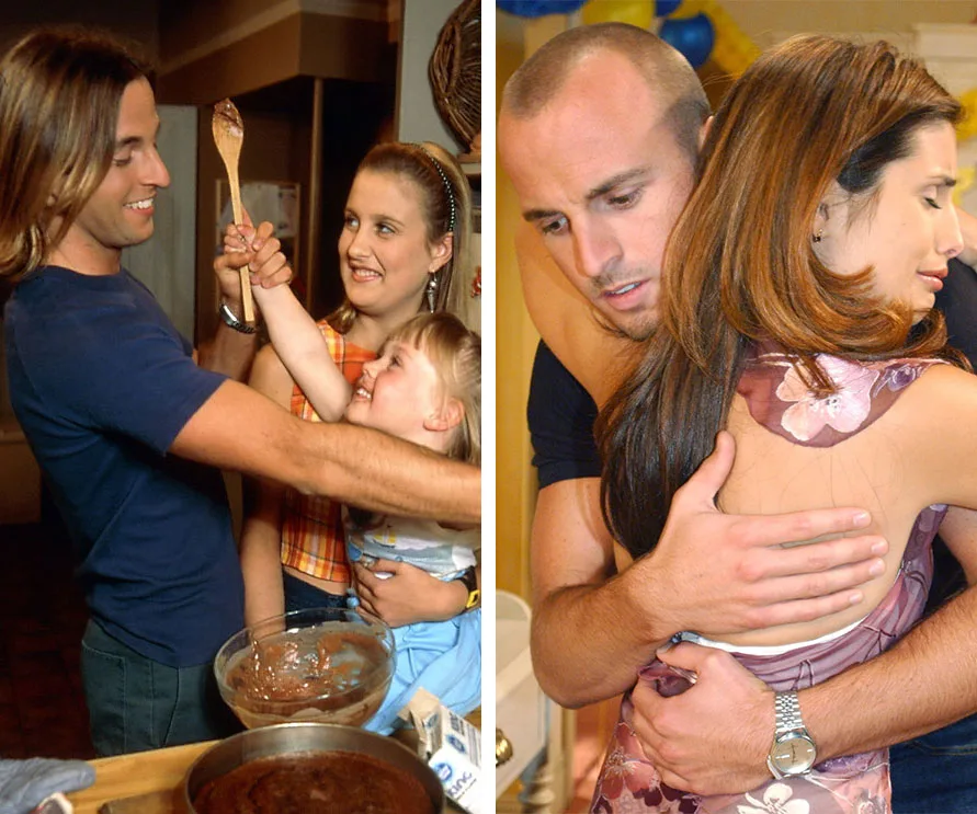 "Scenes from 'Home and Away' featuring Jesse McGregor, including family bonding and an emotional embrace."