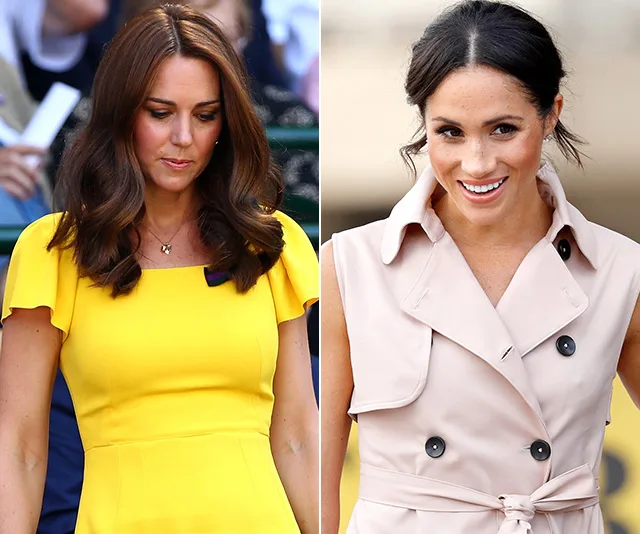 Two women, one in a yellow dress and another in a light pink outfit, standing side by side, smiling.