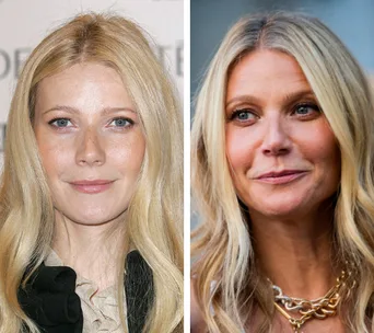 A woman with long blonde hair is shown in two side-by-side headshots, both with a neutral expression.