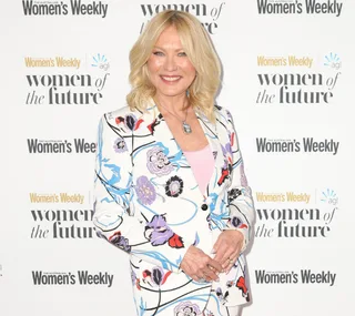 Kerri-Anne Kennerley at the Women of the Future event, wearing a floral blazer and smiling at the camera.