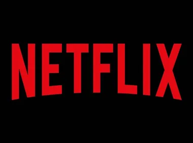 Netflix logo with bold red letters on a black background.