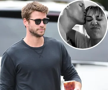 Man in sunglasses with iced drink; inset: a couple cheek kiss.