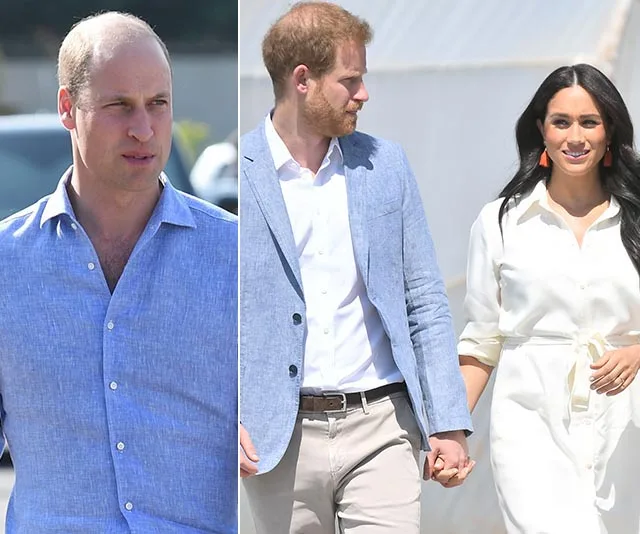 Two images: A man in a blue shirt; a couple holding hands, man in blue jacket and woman in white dress.
