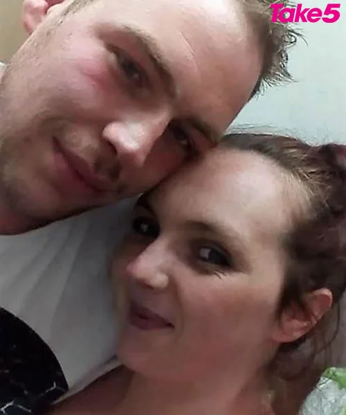 A couple smiling closely for a selfie, with "Take 5" magazine logo in the corner.