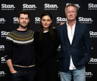 Cast members of "Bloom" Season 2 standing together at the Stan Originals event.