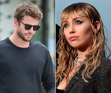 Two individuals in a split image; one wearing sunglasses, the other with long hair and jewelry, looking pensive.