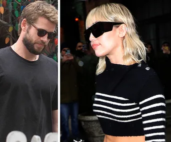 Two individuals wearing sunglasses, one in a black shirt, the other in a striped sweater, both outdoors in separate settings.