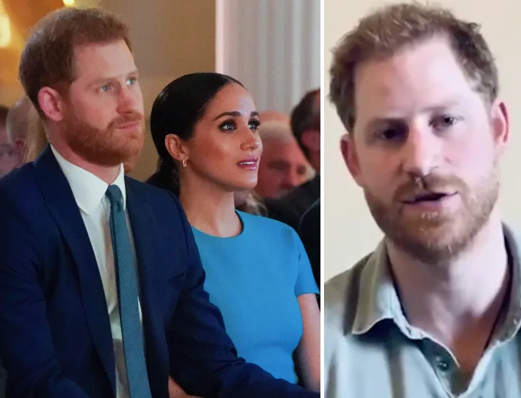 Two-part image: Left shows a man and woman seated; right shows a close-up of the man speaking.