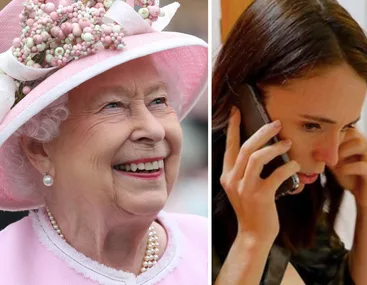 Alt text: "Two women, one in a pink hat smiling, the other on a phone call."