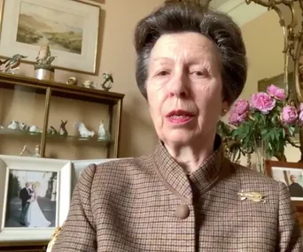 Royal fans spot unseen wedding photo from Zara Tindall’s nuptials on Princess Anne’s desk in rare intimate video