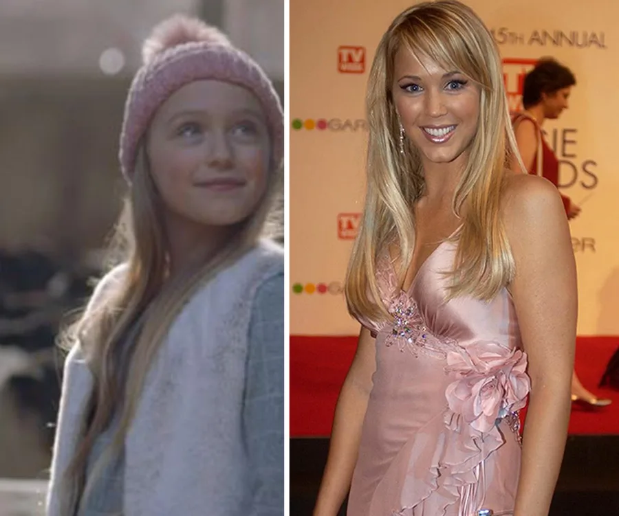 A young girl in a pink hat smiles outdoors; a woman in a pink dress on a red carpet.