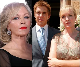 Rebecca Gibney from "Packed to the Rafters" alongside other cast members in a formal setting.