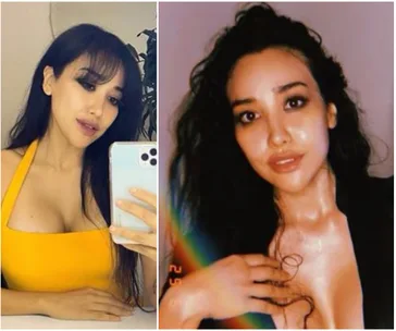 Juliette Herrera from The Bachelor Australia 2020, wearing yellow, taking a mirror selfie; close-up portrait.