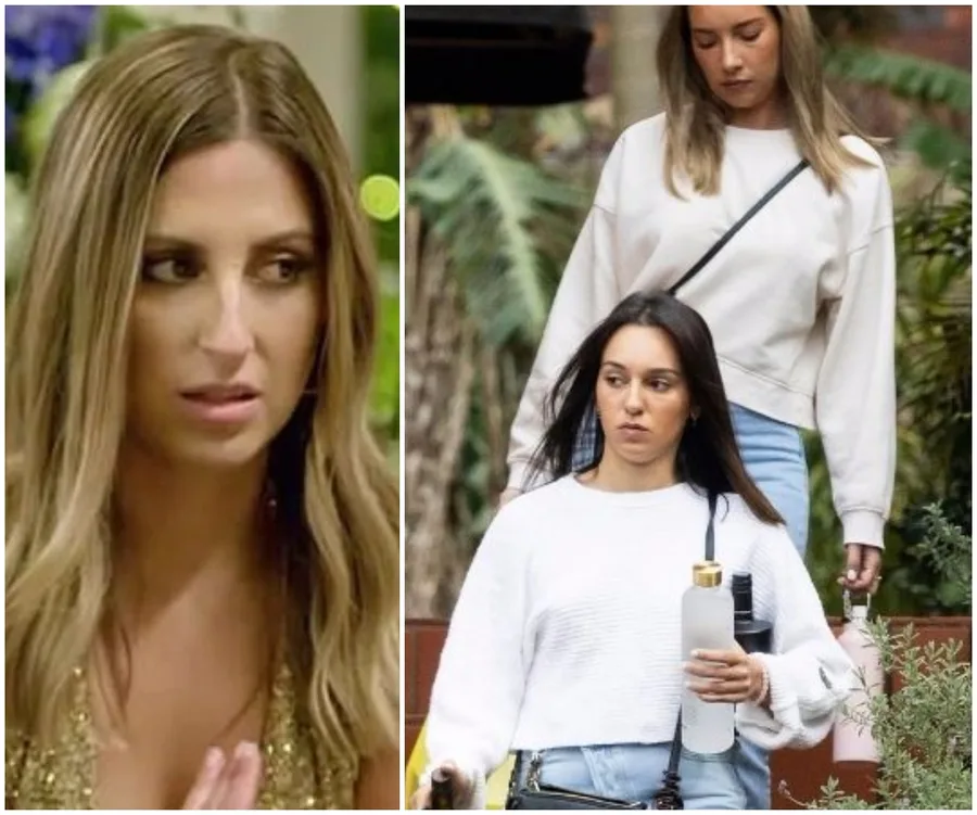 Women from "The Bachelor Australia 2020" appear tense and distant, hinting at drama.