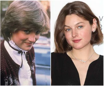 Two side-by-side images: one of a young woman with short hair and vintage clothing, and another of a young woman with a modern, casual style.
