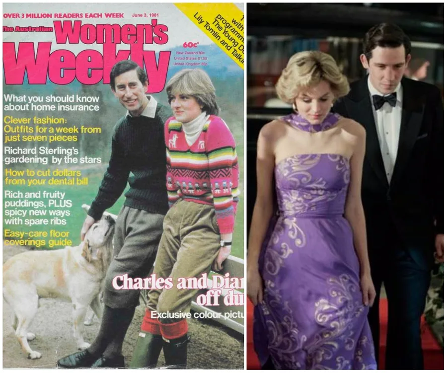 Cover of Australian Women's Weekly featuring a couple and a scene from a film or series with similar characters.