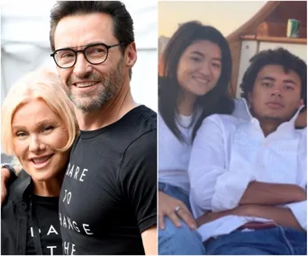 Couple on the left smiles in casual attire; couple on the right relaxing, dressed casually on a boat.