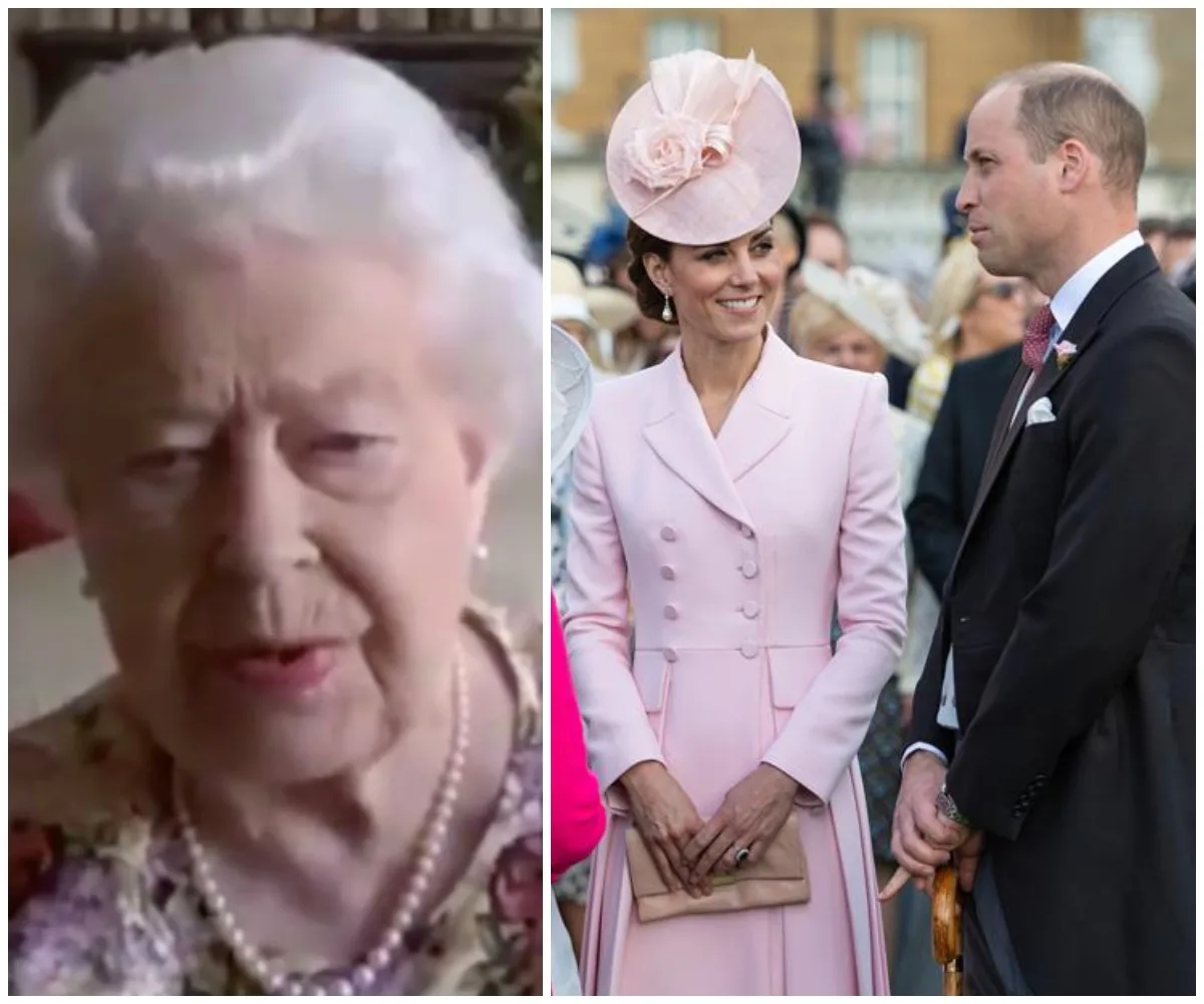 Elderly woman in pearls on a video call; couple at a formal event with woman in pink and man in a suit.