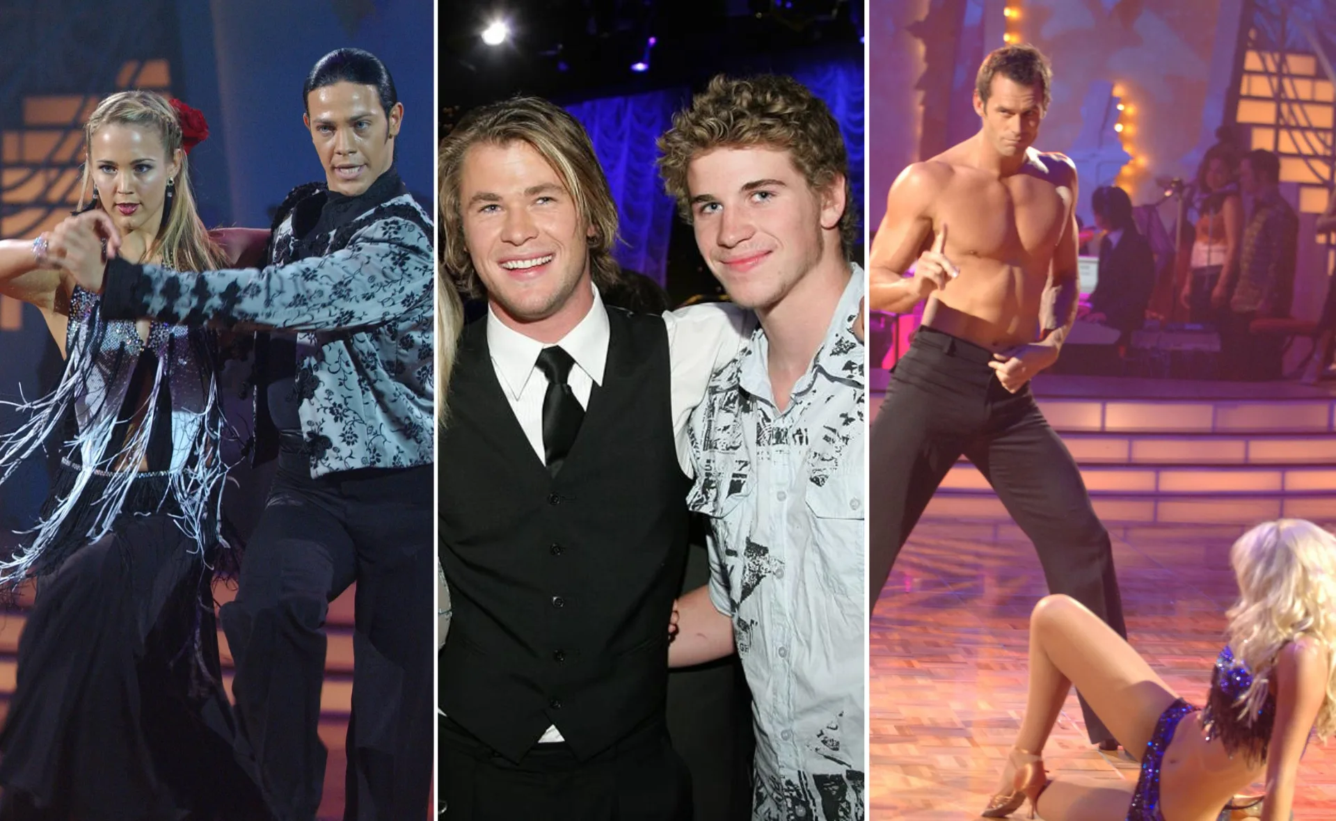 "Dancing scenes from Dancing with the Stars featuring various cast members in dynamic poses."