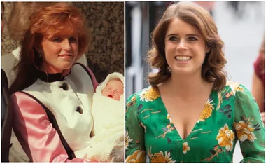 A side-by-side of a woman holding a baby, and another smiling woman in a floral dress.