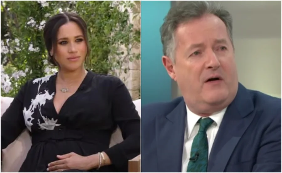 Two people are shown in a split screen image, one outdoors and one speaking indoors.