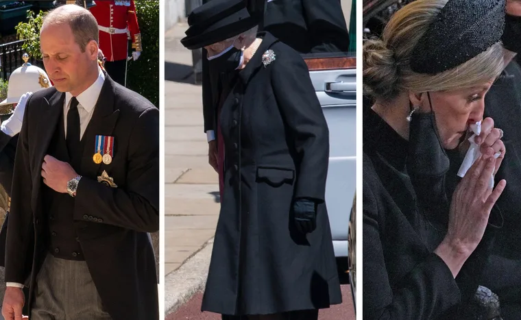 Royals crying Prince Philip funeral