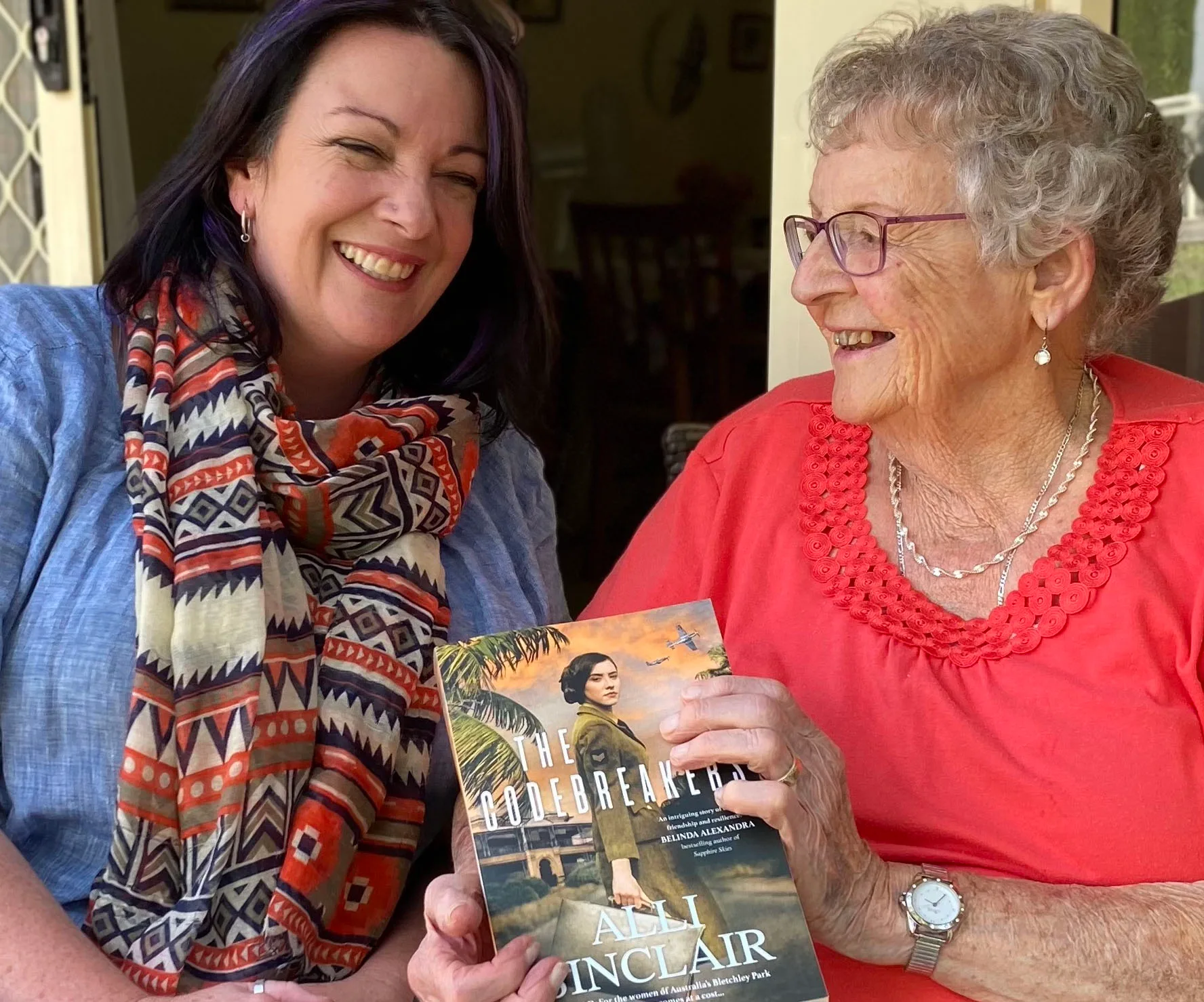Coral Hinds and author Alli Sinclair