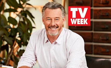 Man smiling with gray hair and beard, wearing a checkered shirt. "TV WEEK" logo in top right corner.