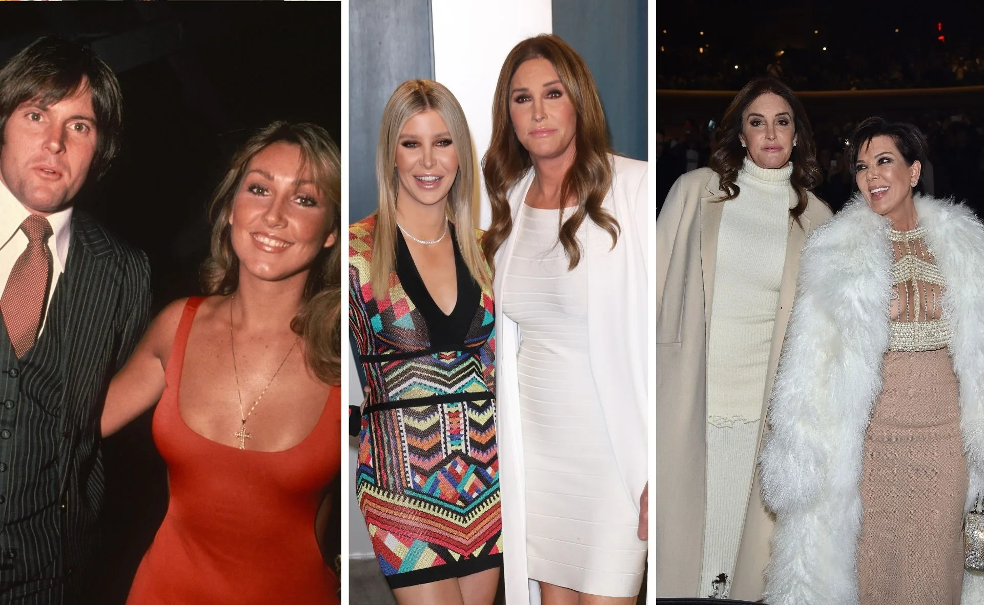 Images of Caitlyn Jenner with friends and family at different events.