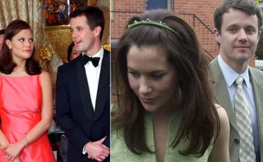 A man and two women in formal and casual attire at different events, all appearing engaged in conversation.