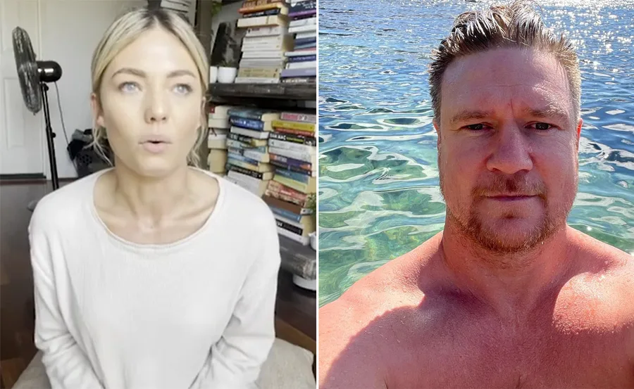 Woman speaking in a room with books; man in water selfie.