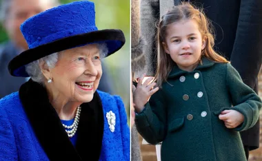 Two-pane image: Elderly woman in blue outfit smiling; young girl in green coat standing outdoors.