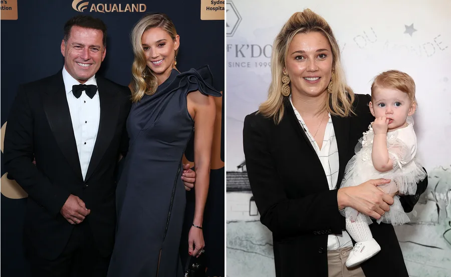 "Two images: A smiling couple on the left, a woman holding a child on the right."