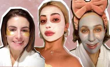 Three women with different face masks on, illustrating benefits of facials.