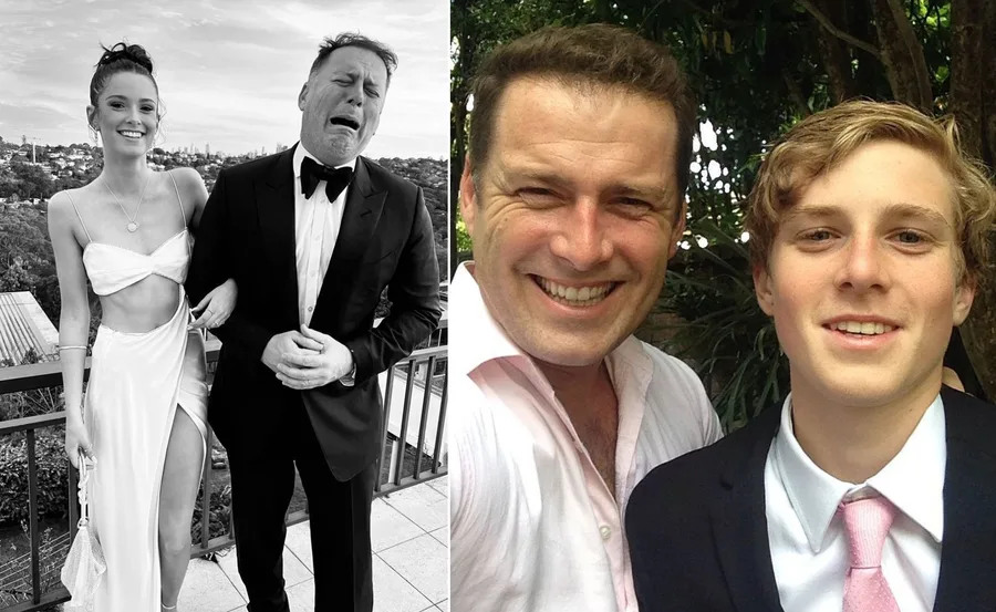 Two images: left shows a woman in a dress with a man making a funny face; right shows two men smiling at the camera.